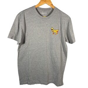 GOAT USA Mens A Slice Of Life Pizza Graphic T-Shirt Gray Short Sleeve Medium